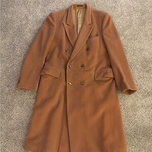 Carlo Balducci Men's Brown Double-Breasted Coat